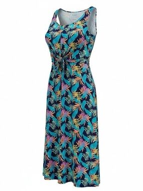 Pact Tropical Leaf Midi Dress